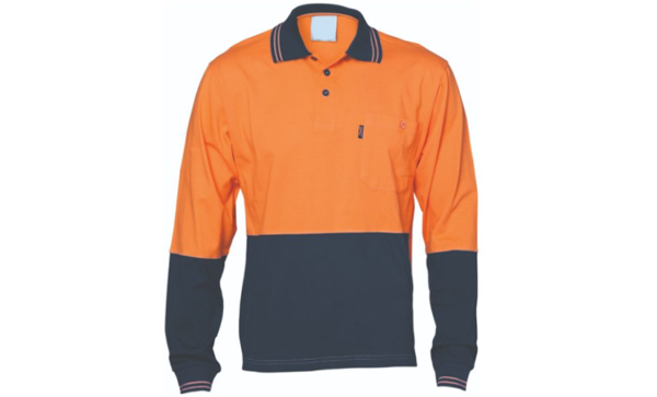 orange-grey Polo Shirt full sleeves